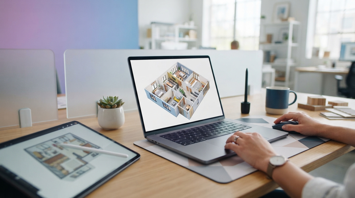 3D floor plan design — illustration