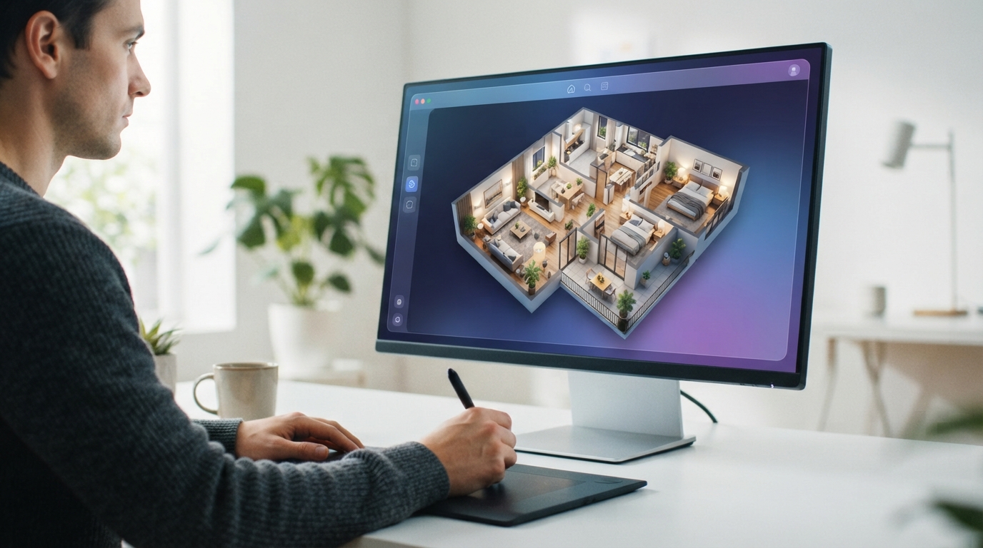 3D floor plan visualizer — illustration